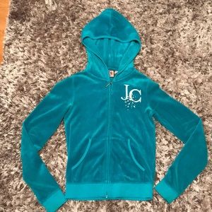 Juicy Couture Embellished Velour Zip-Up Sweater